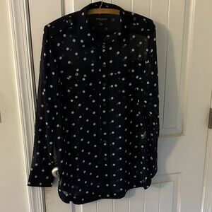 Banana Republic Black and White Polka Dot Blouse